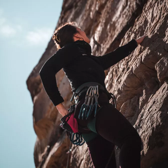 Escalade sur le site du Pont d'Espagne dans les Pyrénées